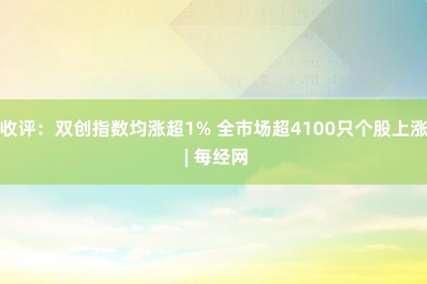 收评：双创指数均涨超1% 全市场超4100只个股上涨 | 每经网