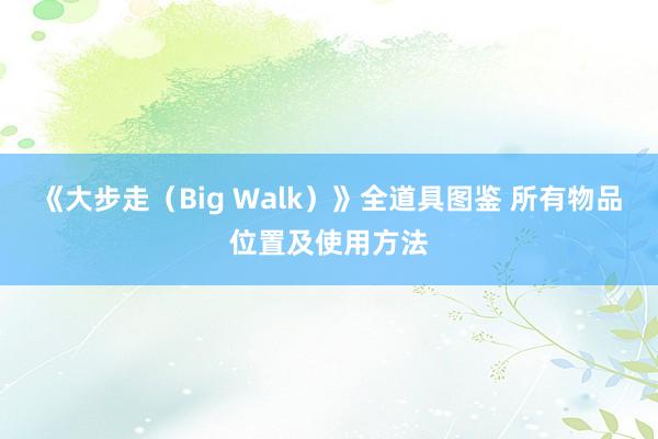 《大步走（Big Walk）》全道具图鉴 所有物品位置及使用方法