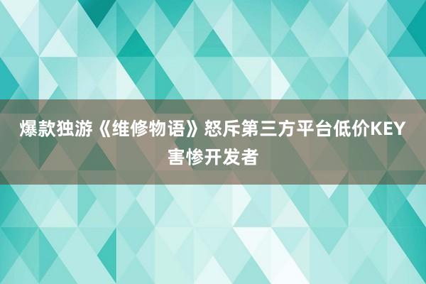 爆款独游《维修物语》怒斥第三方平台低价KEY害惨开发者