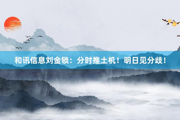 和讯信息刘金锁：分时推土机！明日见分歧！
