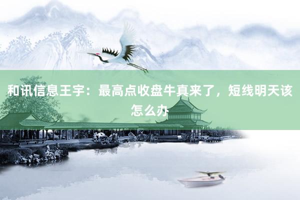 和讯信息王宇:最高点收盘牛真来了,短线明天该怎么办