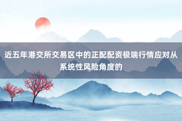 近五年港交所交易区中的正配配资极端行情应对从系统性风险角度的